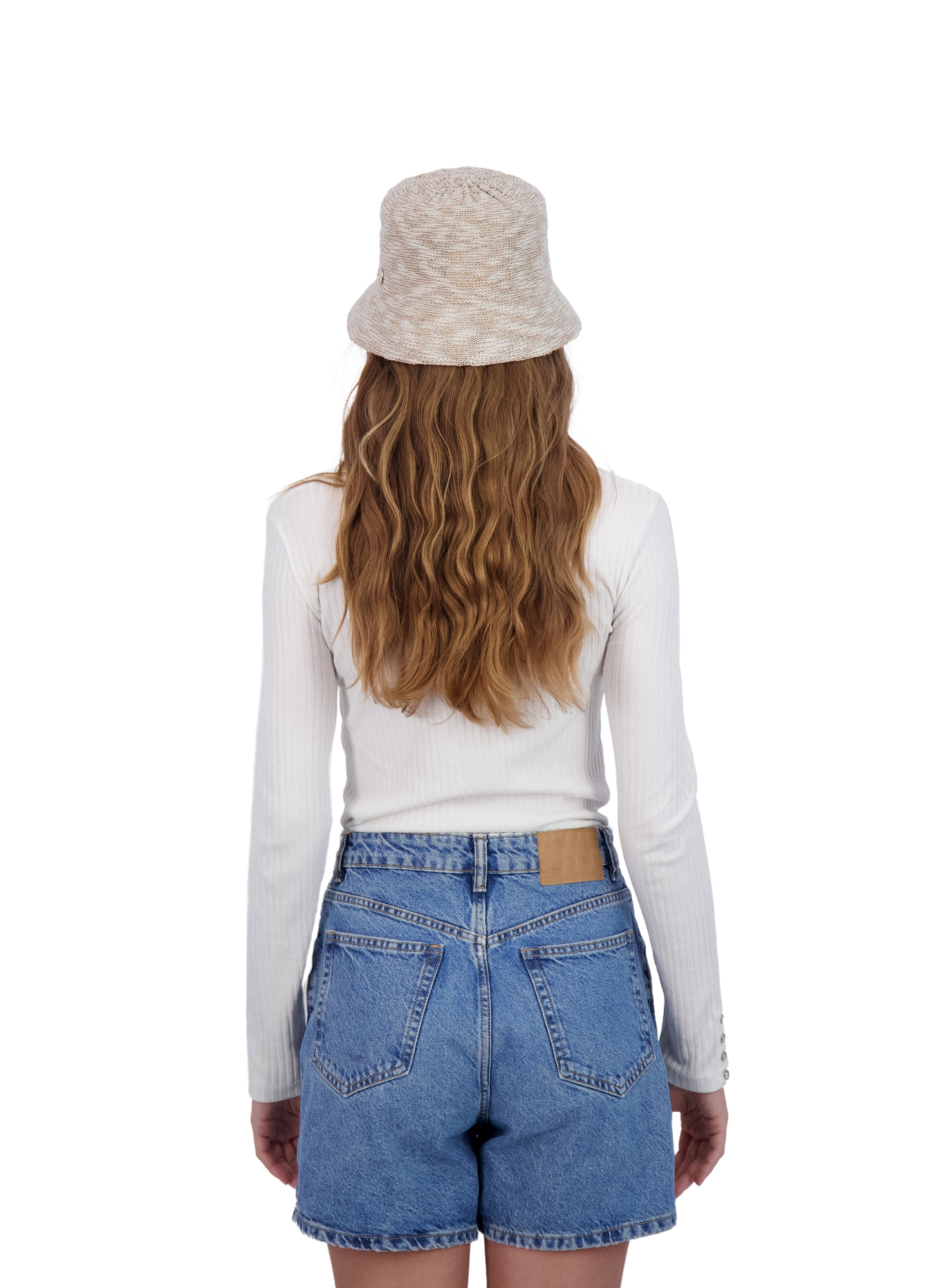 Banana Boat Slub Yarn Bucket Hat with Rope Trim, White  display picture 2