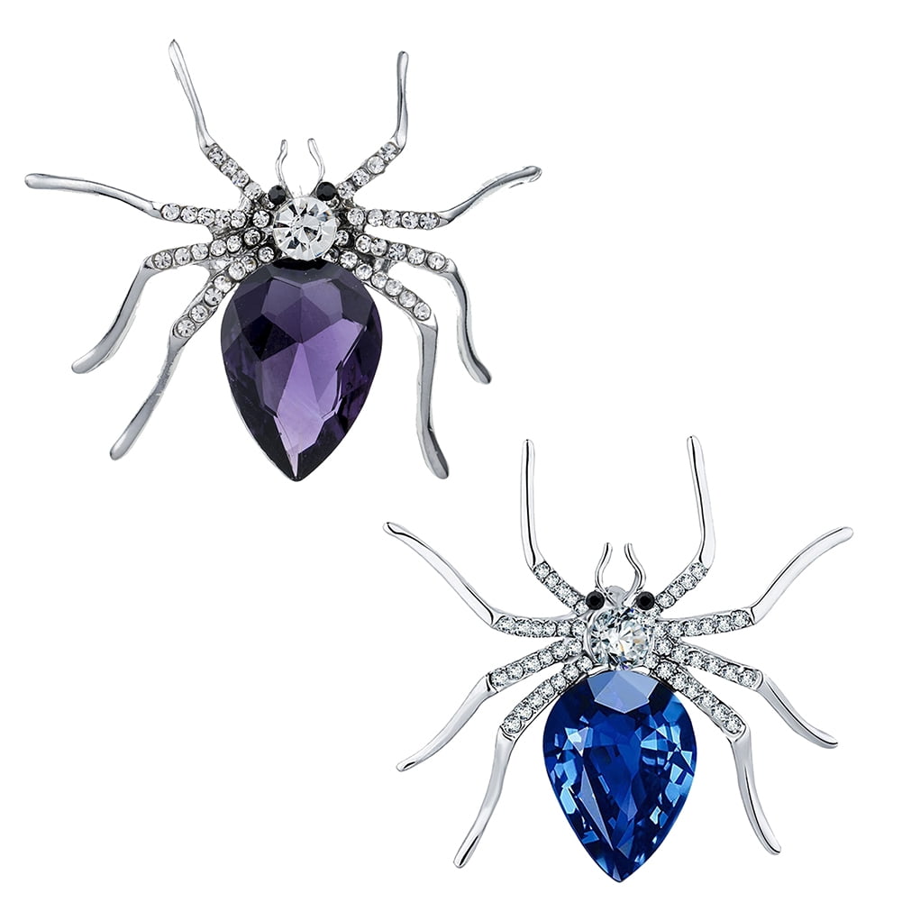Exquisite Women Rhinestone Spider Shape Brooch Pin Garment Fashion Accessories