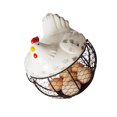 thumbnail image 1 of Toystoory Cesta de huevos, contenedor en forma de gallina, suministros de alambre de hierro hueco, caja de almacenamiento con tapa, decoración Organizadores de utensilios de cocina, 1 of 6