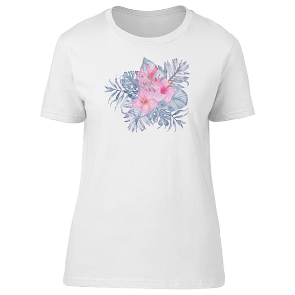 Tropical Flower Indigo Palm Tee Women's -Image by Shutterstock