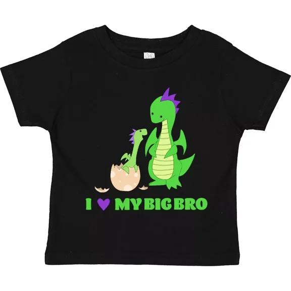 I Love My Big Bro Toddler T-Shirt Family Dragons Brother Little Sister Baby Clothing, Cute Baby Shirt, TODDLER SHORT SLEEVE TEE BELLA CANVAS 3001T