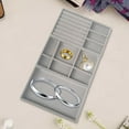 thumbnail image 5 of 3 Pieces Jewelry Trays Organizer Drawer Inserts Storage Holder Flocking Cloth Space Saving Multifunctional Display Case Box for Brooch Watch , Gray, 5 of 8