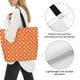 thumbnail image 3 of Balery Orange And White Polka Dot Bolsa Tote Estilo Estético con Cremalleras, Bolsa de Hombro, Bolsa de Compras Grande y Plegable, 3 of 8