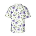 thumbnail image 3 of Daiia Purple Chicory Hawaiian Shirt for Men Gentle Cotton Regular Short Sleeve Casual-Medium, 3 of 9
