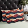 thumbnail image 4 of Red Blue Moire Throw Pillow Cover 20 x 26 Inch Decorative Pillow Cover Minimalist Contemporary Vintage Lumbar Pillowcase Seasonal Rectangle Cushion Case for Couch Sofa Bed Living Room, 4 of 7