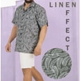 thumbnail image 2 of LA LEELA Men's Casual Hawaiian Short Sleeve Shirt Cotton Linen Effect Beach Button Down Tropical Shirts For Men L Sable, Leaves, 2 of 6