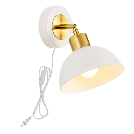 

Kiven Plug in Wall Lamp Modern Style Plug in Wall Sconce with Iron Lampshade 5.9ft Plug-in Cord E26 Socket(1 Light)