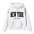 thumbnail image 3 of Tiijoy Girls Casual Hoodie New York Letter Print Pullover Hooded Sweatshirt, Sizes 3-4T, 3 of 3
