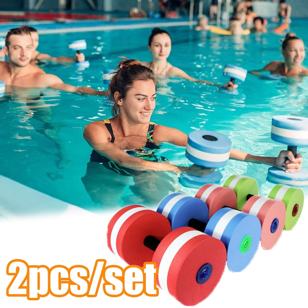 Travelwant 2Pcs/Set Sports Aquatic Exercise Dumbbells Sports HighDensity EVAFoam Dumbbell Set