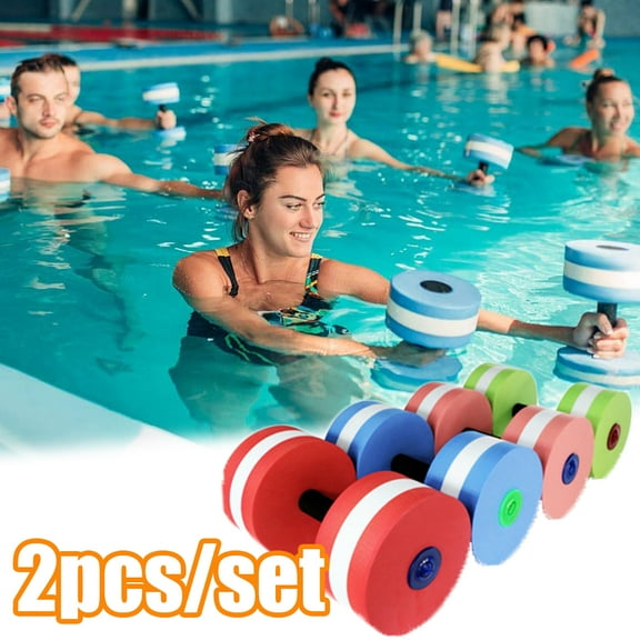 Travelwant 2Pcs/Set Sports Aquatic Exercise Dumbbells Sports High-Density EVA-Foam Dumbbell Set, Water Weight, Soft Padded, Water Aerobics, Aqua Therapy, Pool Fitness, Water Exercise