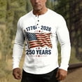 thumbnail image 4 of 250th Anniversary Usa Shirt Men Henley Button Up Top Patriotic American Flag T-Shirts Casual Long Sleeve Pullover Mens 4th of July Outfit, 4 of 8