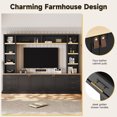 thumbnail image 6 of 102.3"W Farmhouse Entertainment Center Wall Unit with Adjustable Shelf, Modern Large TV Stand with Bookshelves for TVs Up to 75", Rustic Media Console with 6 Drawers for Living Room, Black, 6 of 9