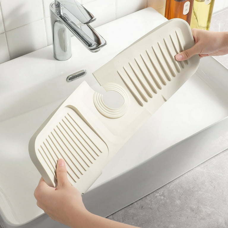 1pc Bathroom Sink Faucet Drain Pad, Silicone Splash-proof High