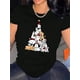thumbnail image 1 of Camiseta De Verano MujerWomen's Festive Puppy Christmas Tree Graphic T-Shirt - Casual Round Neck Short Sleeve, Comfortable Polyester Blend, Holiday-Themed Summer Top, Dog Christmas ClothesFather's D, 1 of 6
