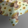 thumbnail image 5 of Colorful Highland Cow Sunflower Pattern Square Tablecloth,Waterproof Square Table Cover,Wipeable Spillproof Washable Table Cover for Home Kitchen Party Decor 42"X42"(107x107cm), 5 of 6