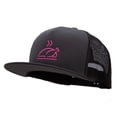 thumbnail image 2 of Neon Turkey Embroidered 5 Panel Mesh Trucker Snapback Cap - Charcoal OSFM, 2 of 5