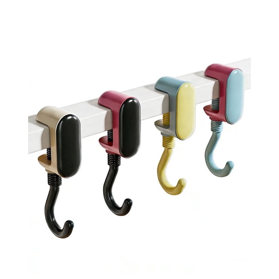 4pcs Desk Bag Hooks, Bag Hanger for Table, Under Table Purse Hook with 360 Degree Swivel, Lovely Backpack Holder for Purse, Headphone, Students Bag Mixed Color