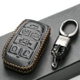 thumbnail image 4 of Vitodeco Genuine Leather Keyless Entry Remote Control Smart Key Case Cover with Key Chain Compatible for RAM 1500 2019-2025 (6-Button, Black), 4 of 5