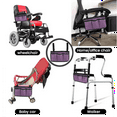 thumbnail image 5 of Wheelchair Side Organizer Storage Bag Armrest Pouch with Reflective Strip, for Most Wheelchairs, Walkers or Rollators (Purple), 5 of 7