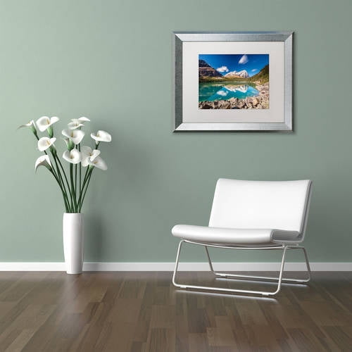 Trademark Fine Art 'Lake O'Hara Daydream' Canvas Art by Pierre Leclerc, White Matte, Silver Frame