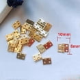 thumbnail image 3 of Mini bisagras de latón para joyero con tornillos, pequeñas bisagras para muebles y gabinetes de madera, 10 x 8 mm (50 unidades, doradas), 3 of 5