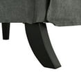 thumbnail image 5 of Harper Mid-Century Manual Adjustable Button-Tufted Wingback Recliner Chair with Foldable Side Tables, USB Ports, Gray, 5 of 13