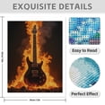 thumbnail image 3 of Diamond Art Kit for Adults, Guitar Fire Blaze Rock Music Diamond Painting for Adults Beginners, 5D DIY Diamond Art Painting Kits, Colorful Diamond Painting Craft for Home Decor 12x16, 3 of 7