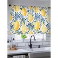 thumbnail image 5 of Sheer Curtains 45 Inch Length 2 Panels Set for Kitchen, Lemon Fruit Semi Sheer Curtains for Windows, Spring Plants Abstract Blue Leaves Voile Window Treatments Rod Pocket Curtain, 5 of 7