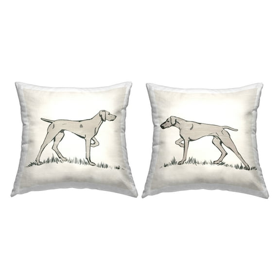 Stupell Industries Hunting Dog Casual Animal Nature Design by Grace Popp Throw Pillow (set of 2)