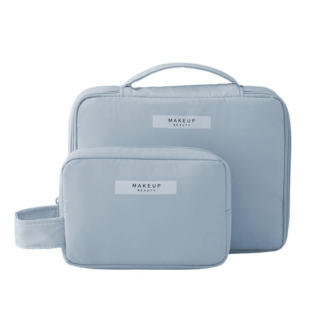 Bolsa de maquillaje rosa para chica simple nórdica, bolsa de lavado impermeable superfuego, bolsa de almacenamiento portátil de viaje, grande y pequeña cada una Zefei Wu 9024735081111