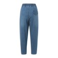 thumbnail image 6 of OJSFQUFP Women's Plus Size Elastic Waisted Skinny Denim Nine Point Pants Women Pants Casual, 6 of 7