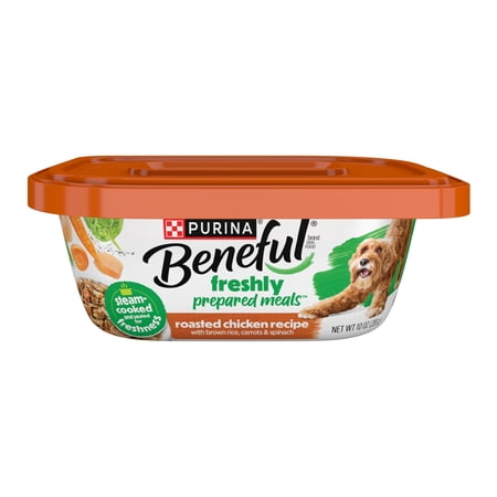 Purina Beneful Dog Food Freshly Prepared Meals Wet Dog Food Roasted Chicken Recipe With Brown Rice Carrots and Spinach 10 oz.