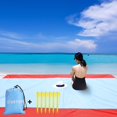 thumbnail image 4 of Tapis de Plage Sans Sable Couverture de Pique-Nique Compacte Couverture de Sol Imperméable Couverture de Pique-Nique de Plage avec des Ancres de Sable pour Voyage, Camping, Randonnée, Festivals, Sports, 4 of 8