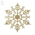 thumbnail image 3 of Gustave 4inches Set of 12 Plastic Glitter Snowflake Christmas Ornaments for Xmas Tree Decorating, Garland Crafting, Home Christmas New Year Embellishing "Gold", 3 of 7