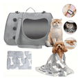 thumbnail image 1 of Mochila Gatos Y Perros Jaula Transportadora Mascotas +manta Xtellar gris, 1 of 4