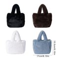 thumbnail image 3 of Women Cozy Faux Furs Fleece Small Bucket Handbag for Everyday Outfits Winter Fuzzy Plush Shoulder Crossbody Bag Purse Coffee, 3 of 4