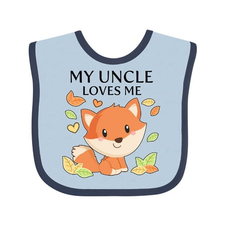 

Inktastic My Uncle Loves Me- Little Fox Gift Baby Boy or Baby Girl Bib