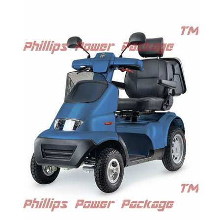 Afikim - Afiscooter S4 - Full Size Mobility Scooter - 4-Wheel - Blue - PHILLIPS POWER PACKAGE TM - $500 VALUE