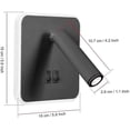 thumbnail image 5 of 8w Modern Led Wall Light Wall Reading Light With 350 Swivel Switch 3w Led Wall Spotlight Indoor Wall Lamp For Bedroom Bedside Living Room Black 3000k, 5 of 5