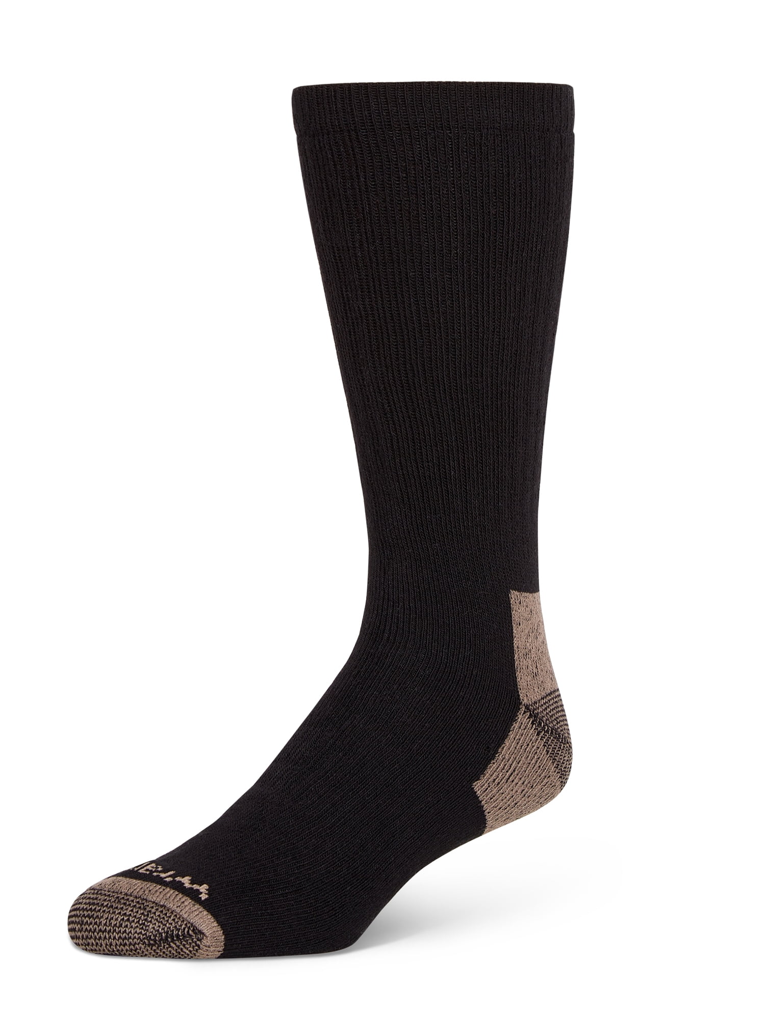 Wrangler Men's Ultimate Comfort Crew Socks, Work Socks for Men, Grey/Black, 6 Pack