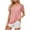Pink, variant on loopsun Plus Size Tops for Womens,Womens Summer Tops,Women's Patchwork Mesh Short Sleeved Top Solid Color Casual Loose T-shirt Pink L