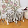 thumbnail image 4 of Perle Synthétique Métal Sac Seau Cristal Robe de Soirée Portefeuille et Sac à Main Formelle Sac à Main de Mariage, 4 of 7