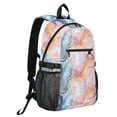 thumbnail image 2 of JIALIOU 14" Laptop Backpack Waterproof Airline Approved Stylish Casual Daypack for Travel Business College Work, Blue Pink Yellow Marble, 2 of 8