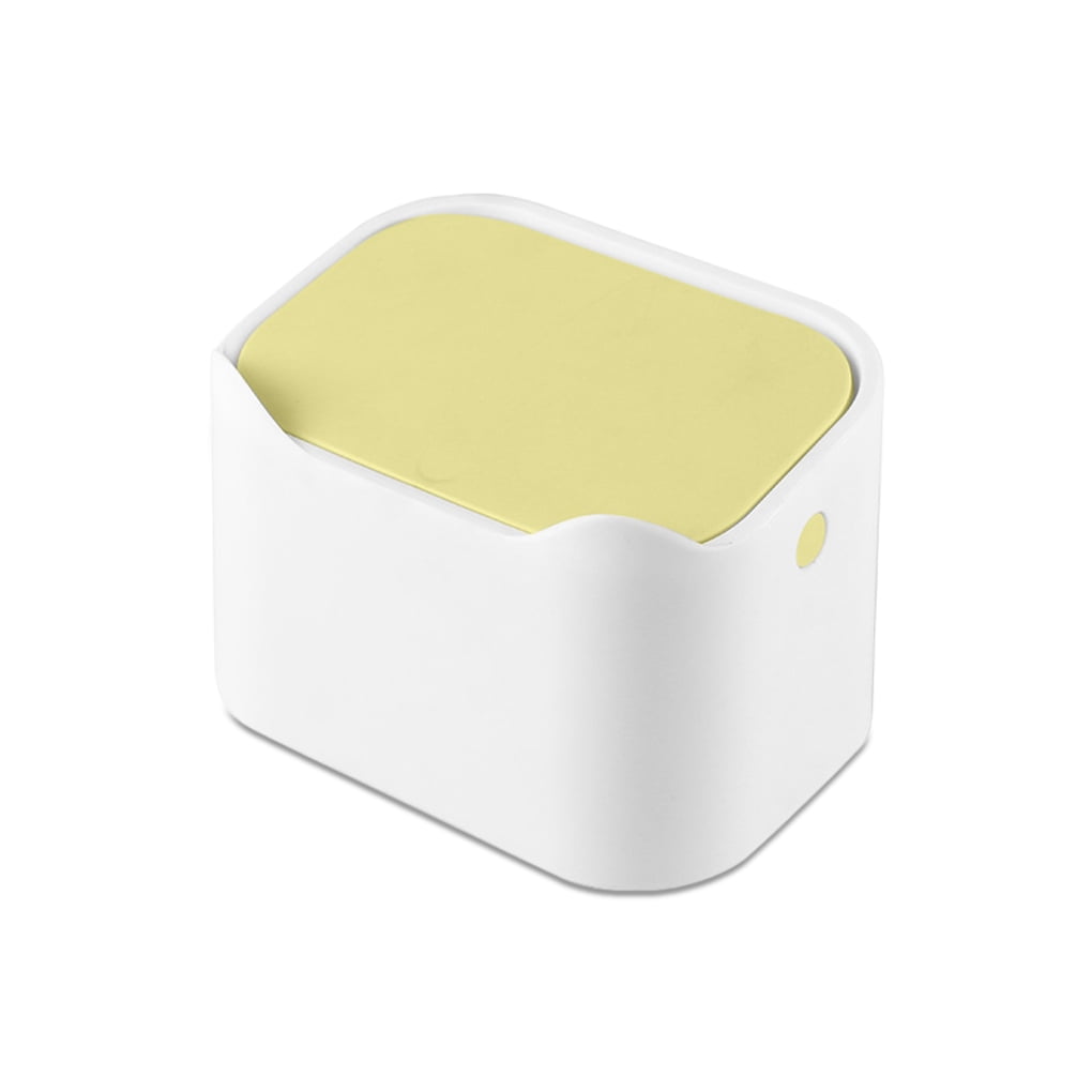 ABIDE Plastic Desk Waste Bin with Lid Small Trash Can Cute Dustbin