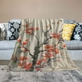 thumbnail image 2 of COMIO Beautiful Pink Peach Blossom Beautiful Flower Exquisite gifts Flannel Blanket Throw Blanket (Universal 1) White, 2 of 6