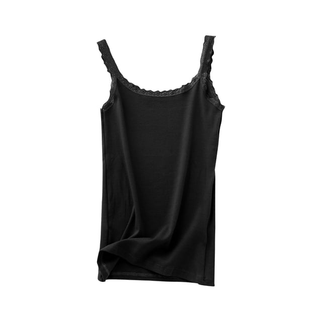 Besolor Camisole d'Été pour Femmes avec Dentelle Sans Manches Tee-Shirt Basique Décontracté Grande Taille Col Rond