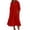 Red, variant on OSOLU Women Solid Color Elegant Lapel Casual 3/4 Sleeve Dress Leisure Sundress Wedding Guest Dresses For Women