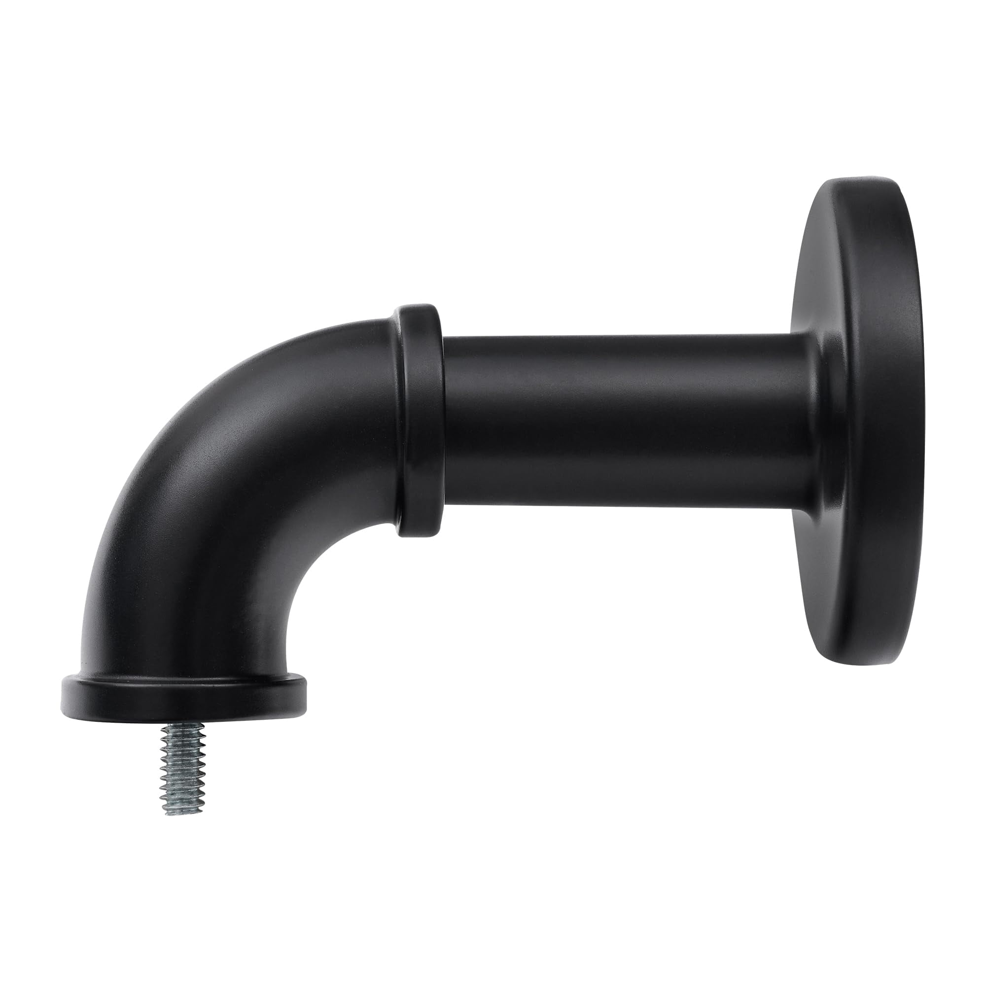 UTOPIA ALLEY Wall Mounted 1 inch Industrial Curtain Rods for Windows 28" to 48", Blackout Curtain Rod, Wrap Around Heavy Duty Curtain Rods, Indoor and Outdoor, Rustic Style, Matte Black