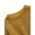 thumbnail image 5 of IZhansean Newborn Baby Girl Boy Sweaters Cardigans Knit Sweatshirt Warm Crewneck Long Sleeve Tops Clothes Yellow 6-9 Months, 5 of 7