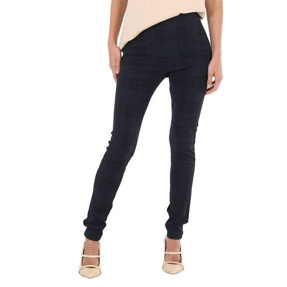 Burberry Midnight Navy Check Print Stretch Jersey Leggings, Size X-Small